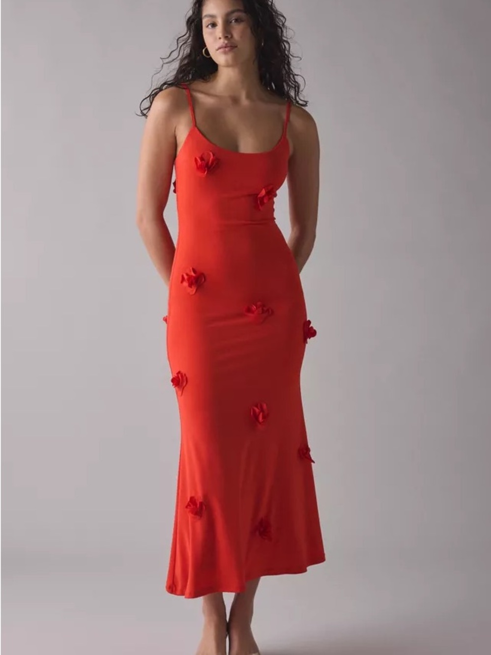 Bardot Lanae jersey floral appliqué slip dress